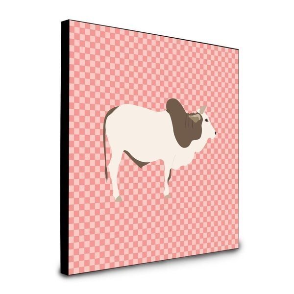8 x 8 x 0.625 in. Malvi Cow Pink Check Artwork Panel Wall Decor, Carolines Treasures, Mfr#: BB7830UP88